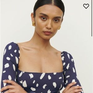 Reformation Sigmund Dress - Splatter 8 Blue NWT